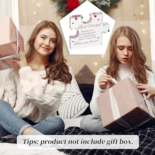 Friendship Gifts - Acrylic Block Puzzle Friendship for Her - Long Distance Relationship Gift, Bestie Gifts Paperweights