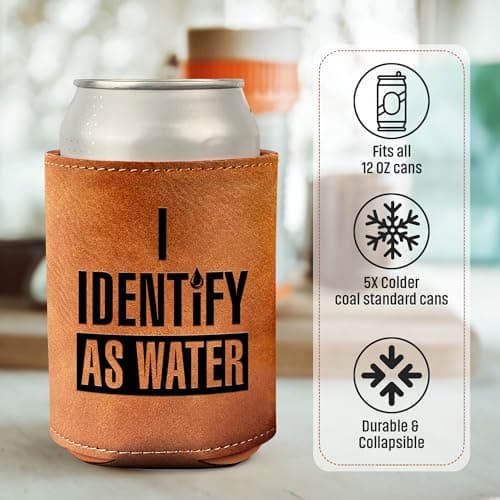 Gifts for Dad from Daughter, Son for Fathers Day - Dad Gifts, Men Gifts - Birthday Gifts for Men, Dad Birthday Gift, Birthday Gifts for Dad - Retirement Gifts for men, Leather Can Cooler for Mens 12Oz