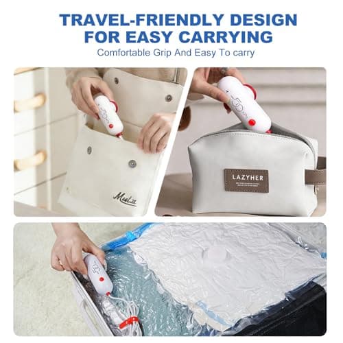 VMstr 12 Pack Travel Vacuum Storage Bags with USB Electric Pump, Compression Bags for Travel, Space Saver for Clothes and Clothing