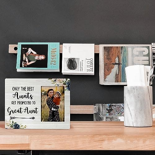 FONDCANYON Aunt Picture Frame, Only the Best Aunts Get Promoted to Great Aunt Picture Photo Frame, Pregnancy Announcements, Pregnancy Announcements for Family, 4x6 Picture Frame