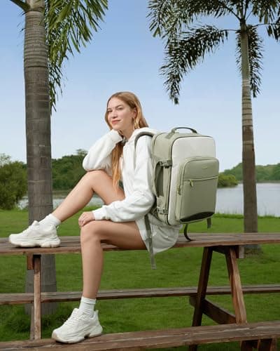 LOVEVOOK 40L Travel Backpack for Women & Men, Airline Approved Carry On Luggage with 3 Packing Cubes, TSA Overnight Bags, Waterproof Personal Item Bag, Weekender Essentials Backpacks fits 17" Laptop