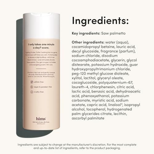 hims Thick Fix Shampoo for Men - Thickening Shampoo With Saw Palmetto and Niacinamide - No Parabens or Sulfates, Vegan and Cruelty Free - Fresh Eucalyptus Grove, 2 pack, 6.4oz