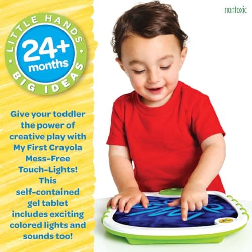 Crayola Toddler Touch Lights, Musical Sensory Toys for Toddlers, Light Up Drawing Pad, Mess Free Painting, Travel Activity, Gift for Toddlers, 2+