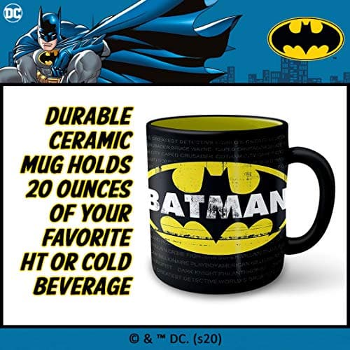 Silver Buffalo DC Comics Batman Logo Ceramic Mug, 20 Ounces
