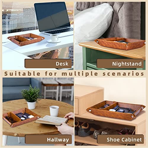 Best Husband Ever PU Leather Tray and Keychain, Men Anniversary Birthday Gifts Ideas for Husband Him Boyfriend Who Has Everything from Wife, Christmas Xmas Gifts Stocking Stuffers for Men Him