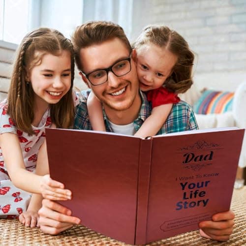JUNQIU Dad I Want To Hear Your Story, A Father’S Guided Journal Book - Gifts For Dad Birthday, Fathers Day Dad Gifts From Daughter Son, Dad Gifts For Christmas, Dads Gift