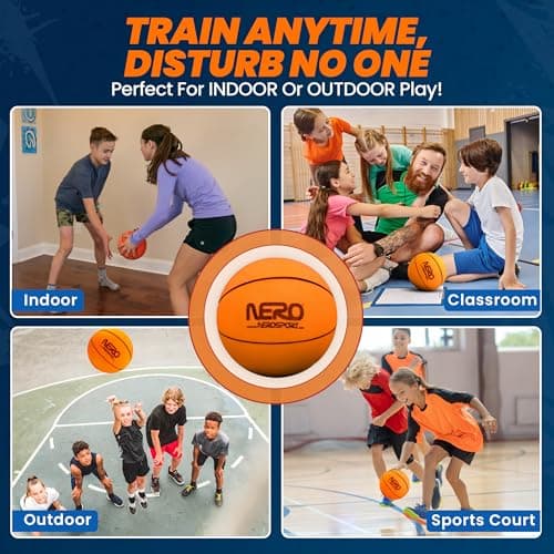 Ninja Silent Basketball- Soft Foam Indoor Hoop Play | Soundless Ball for Quiet Dribbling and Indoor Training