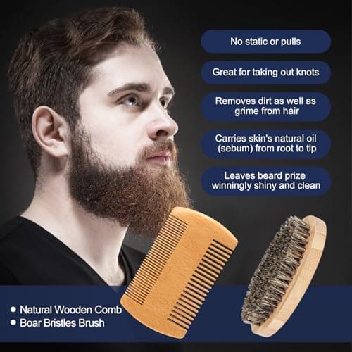 Gifts for Men, Beard Kit for Men's Daily Grooming, Moisturize & Soften Coarse, Dry Facial Hair, Anniversary & Wedding & Birthday Gifts for Him Boyfriend Husband Dad Brother Adult Son Male Friend