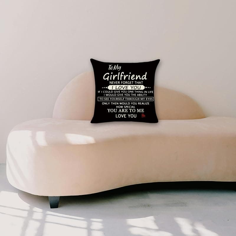 Girlfriend Valentines Day Gifts for Her Gf Girlfriend I Love You Pillow Case Gifts for Her Girlfriend Anniversary Birthday Gifts for Gf Girlfriend Black Pillowcase for Women Gf 18x18 Pillow Cover Gift