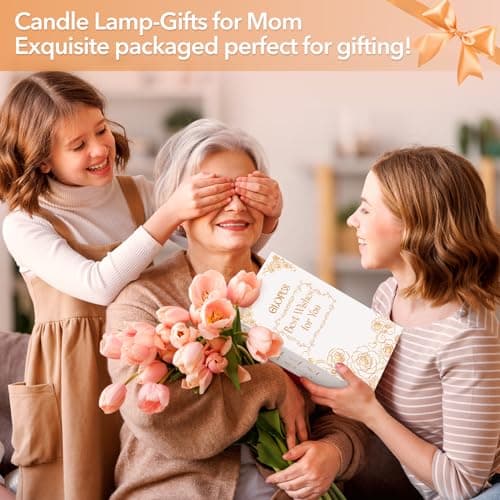 Candle Warmer Lamp with Timer, Stocking Stuffers for Women, Mom Gifts for Women Mom Christmas, Adjustable Height Candle Warmer, Dimmable, Home Decor, Wax Warmer Lamp for Jar Candles with 2 Bulbs