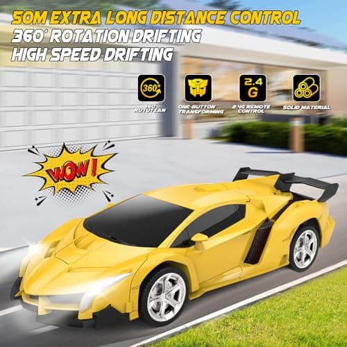 Transform Remote Control Car Toy for Kids 4 5 6 7 8, Remote Control Car for Boys 4-7, Transform Cars for Boys 4-6, Toy Car 5 Year Old Boy, Toys for 3 4 5 6 7 8 9 10 11 12 Years Old Boy