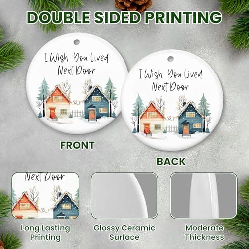 Friend Gifts for Women Friendship, Christmas Ornament - Christmas, Birthday Gifts for Women, Long Distance Friends, BFF, Work Besties Gift Ideas - Christmas Tree Decoration Ceramic Ornament