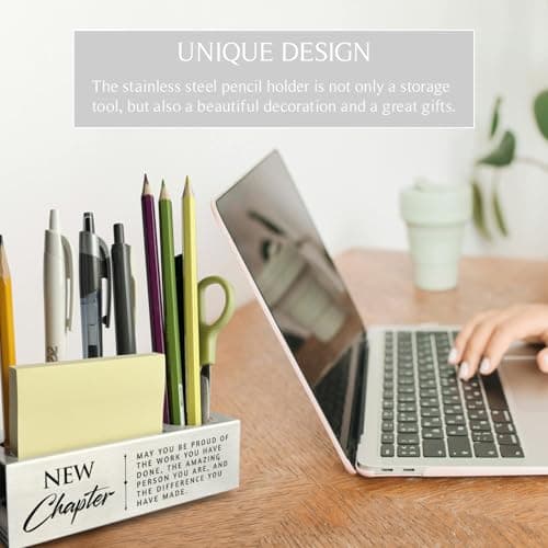 akeke New Chapter Gifts for Women, Job Promotion Gifts, New Beginnings Gifts for Coworkers, Appreciation Thank You Coworker Leaving Gifts New Job Moving Away Pencil Holders & Pen Holders ASB65