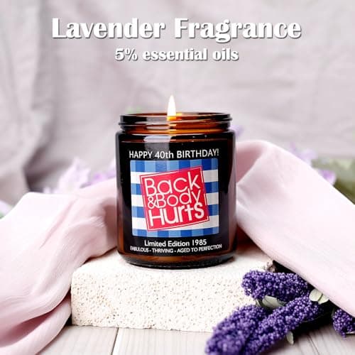 40th Birthday Gifts Women Men, 40th Birthday Decorations for Women Men, Funny 40th Birthday Candle Gifts for Her Him Mom Dad Husband Wife Best Friends Sister, 1984 40 Year Old Gift Ideas