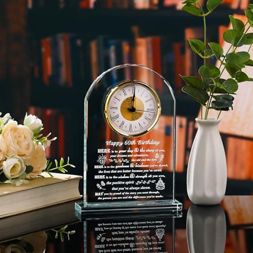 Movdyka 60th Birthday Gifts for Women Men - Crystal Clock Gifts Personalized 1964 60 Year Old Birthday Present for Her Him - Happy 60th Birthday Gifts Ideas for Mom Dad Unique