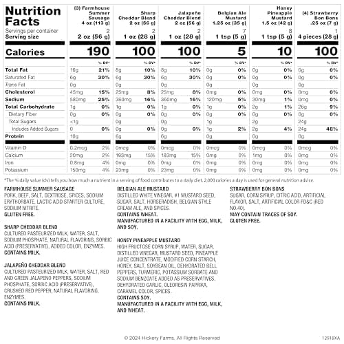 Hickory Farms Savory & Sweet Farmhouse Meat and Cheese Gift Basket (Small) - Box Set | Charcuterie Board Food | Summer Sausage | Father's Day | Mother's Day | Easter | Christmas | Holiday | Housewarming | Gourmet | Sympathy | Care Package