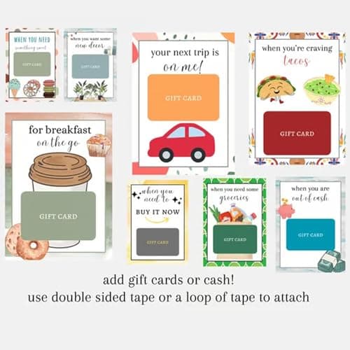 Christmas Gift Card Book - Surprises On Every Page, DIY Spiral-Bound Merry Christmas College Survival Gift Card Book Holder, Greeting Cards Holder for College Student Graduation Gifts (# A)