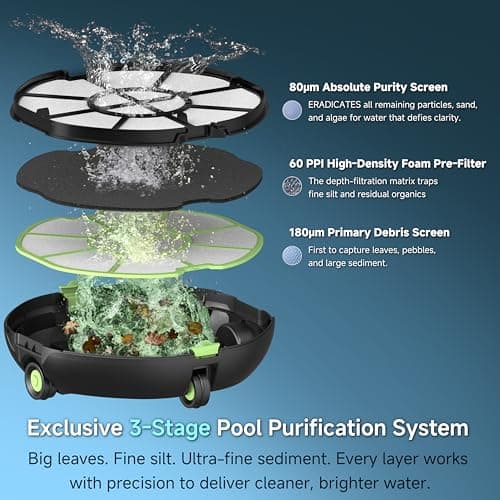 PF1 Cordless Robotic Pool Vacuum Cleaner for Above & In-Ground Pools with Retrieval Buoy, Max Cleaning Coverage 1345 Sq.ft, 150Mins Runtime, Self-Parking, Fast Charging, Deep Gray
