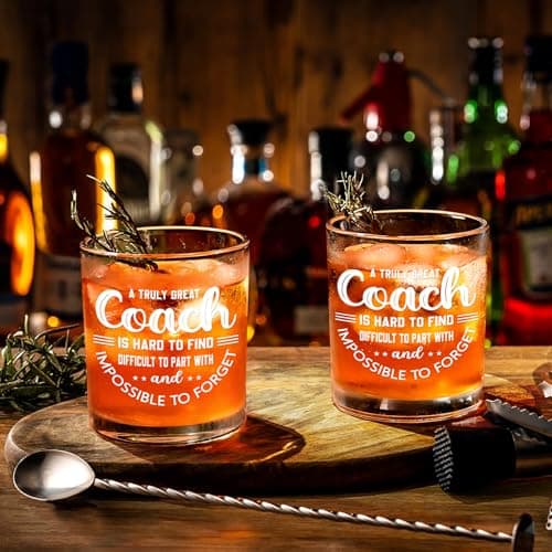 Futtumy Great Coach Whiskey Glass, Coach Gifts for Men, Basketball Coach Gifts, Baseball Soccer Softball Volleyball Gift for Graduation Competition Christmas Birthday