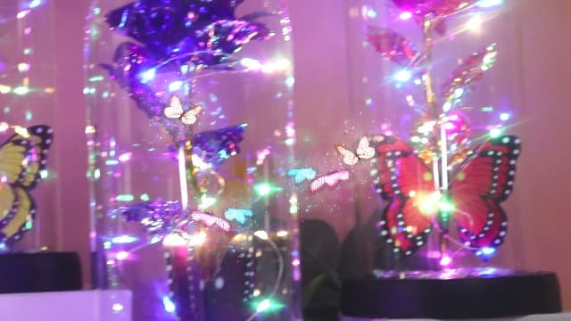 Christmas Rose Gifts for Women, Womens Gifts for Christmas Mom Sister Grandma Wife Her,Galaxy Crystal Light Up Rose Flower in A Glass Dome,Birthday Gifts for Women Butterfly Valentines Presents Purple