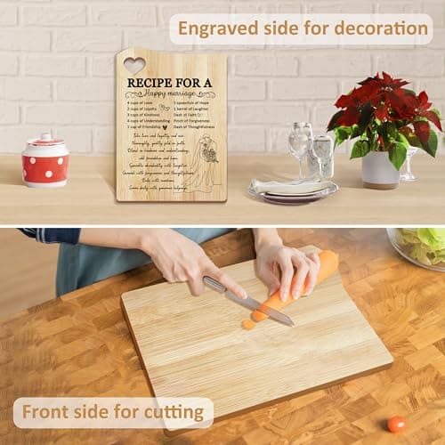 Wedding Gift for Couple 2025, Recipe for A Anniversary Marriage Cutting Board Mr and Mrs Gifts,Bridal Shower Gifts for Bride and Groom Engagement, Newlywed Bride o Be Gifts, Christmas His Her Gifts