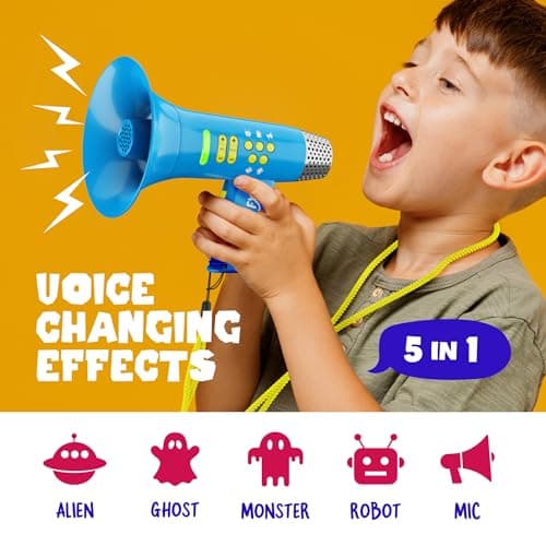 Voice Changer for Kids - Gifts for Kids - Voice Changing Device for Boys & Girls Ages 3-8+ Olds - Birthday Gifts for 3, 4, 5, 7, 8 Year Old Boy - Cool Outdoor Toys Gift Ideas for Kid, Toddler