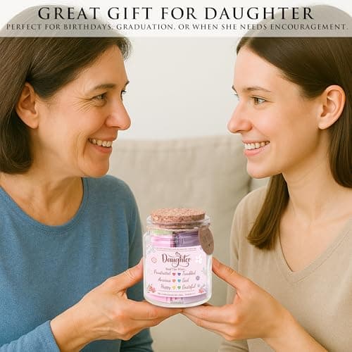 Bible Verse Jar for Daughter – 92 Encouraging Scriptures by Emotion, Christian Gift from Mom or Dad, Inspirational Jar for Teen Girls & Adult Daughter