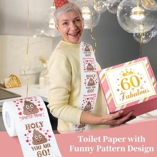 60th Birthday Gifts for Women Funny 60 Year Old Birthday Gifts for Women Turning 60 Gift for Woman 60th Bday Decorations for Woman Mom Her - Coffee Mug Card Makeup Bag Toilet Paper