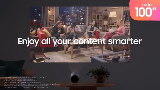 Samsung 30” - 100” The Freestyle 2nd Gen with Gaming Hub Smart Portable Projector, FHD, HDR, Big Screen Home Theater Experience, 360 Sound, SP-LFF3CLAXXZA, 2023 Model