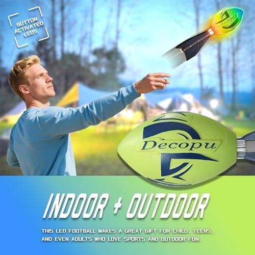 2025 Latest Light Up Football-Glow in The Dark Ball-Rechargeable-Vibration color change-Outdoor Sports Birthday&Summer Gifts for Boys 6-8 8-12 13+ Year Old-gift for teen boys age 8 9 10 11 12 13 14 15