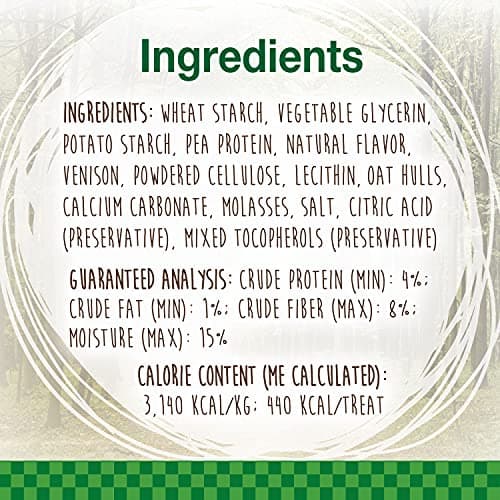 Nylabone Healthy Edibles WILD Natural Dog Chew Treats for Large Dogs, Long Lasting Dog Healthy Chew Bones Made in USA, Venison Flavor, For Dogs Up to 50 lbs. (1 Count)