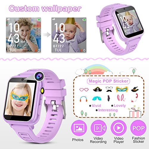 Kids Smart Watches Girls Gifts Age 3-12, Smart Watch for Kids with 39 Games Camera Video Recorder Music Player Alarm Calculator Stopwatch Flashlight Pedometer Gift Toys for Girls Ages 5 6 7 8 9 10
