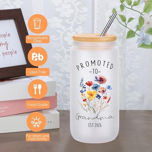 JoycuFF New Grandma Gifts First Time, Promoted to Grandma Est 2026 Grandmas Gift for New Nana Gigi Mimi 1st Time Grandmother Gift