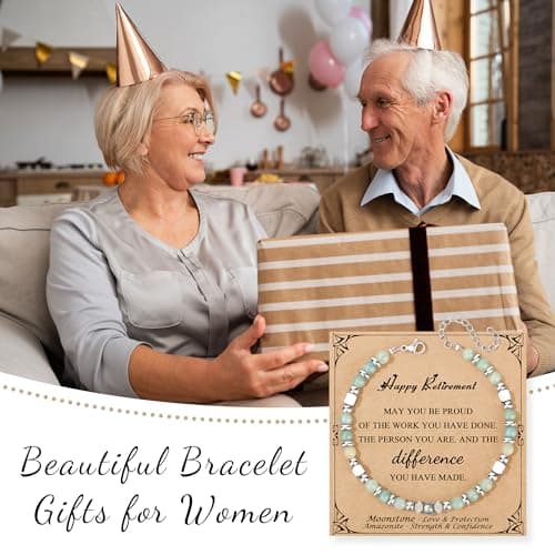 𝗚𝗶𝗳𝘁𝘀 𝗳𝗼𝗿 𝗪𝗼𝗺𝗲𝗻 𝗠𝗼𝗼𝗻𝘀𝘁𝗼𝗻𝗲 𝗕𝗿𝗮𝗰𝗲𝗹𝗲𝘁 Amazonite Colorful Imperial Jasper Stainless Steel Beads Bracelets, Graduation Mothers Day Christmas Birthday Gifts for Her Women