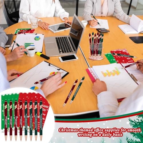CZWZ 30 Pack Christmas Employee Appreciation Gifts Set, Thank You Pens with Appreciation Cards, Inspirational Ballpoint Pens for Staff Recognition Coworkers Teachers Christmas Thank You Gifts