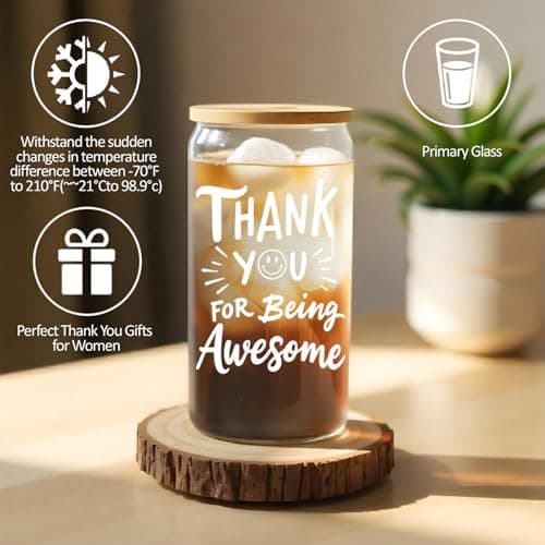 Thank You Gifts for Women, Appreciation Gifts for Coworkers Teacher with 16oz Thank You for Being Awesome Glass, Employee Appreciation Gift Box Thanksgiving Christmas Gift set