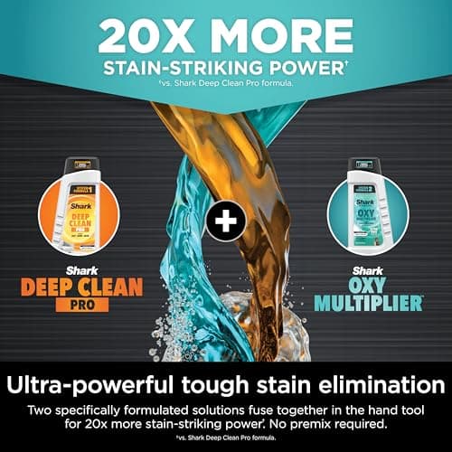 Shark StainStriker Portable Carpet, Upholstery & Area Rug Cleaner with Pet Mess Tool, Stain & Odor Remover, Perfect for Car Interiors, Includes 3 Cleaning Tools & Cleaning Solution, White, PX201