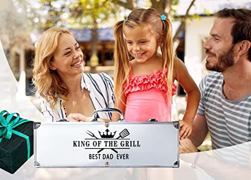 Bonsai Tree Christmas Dad Gifts, Birthday Gifts from Daughter, Best Dad Ever Gift for Christmas - Xmas Cool Grilling Bbq Present for Father from Son - Daddy Stainless Steel Metal Tool Heavy Duty Set 4