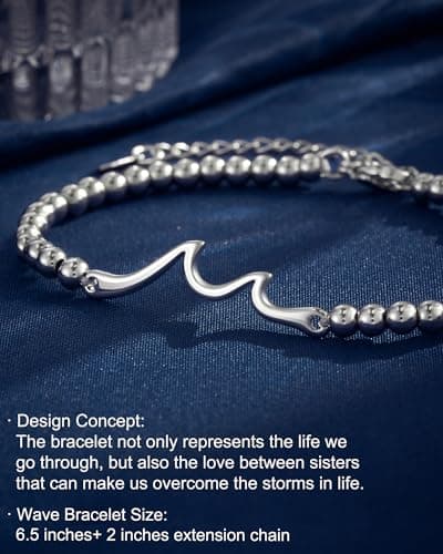 Tarsus Sister Gifts, The Waves of Life We've Through Together, Big & Little Sister Gift, For Birthday & Christmas & Mothers Day