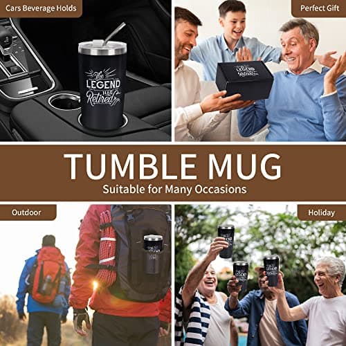 Kolewo4ever 9 Pcs Retirement Gifts for Men Christmas Gifts for Men 2025 Happy Retirement Gift for Coworker,Teachers,Dad,Grandpa Best Retire Gift Box with Insulated Tumbler Baseball Cap Socks