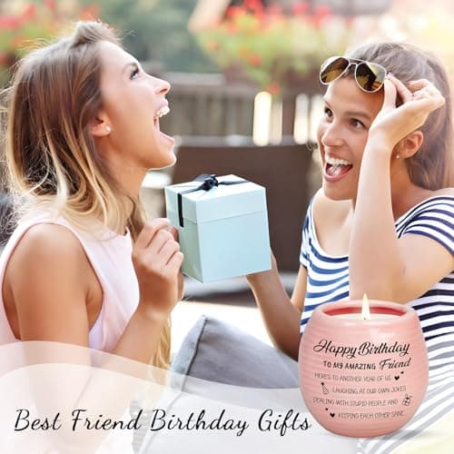 Happy Birthday Gifts for Women - Funny Best Friend Friendship Birthday Gifts for Women Bestie BFF Coworker Classmate - 10oz Lavender Scented Soy Wax Candle