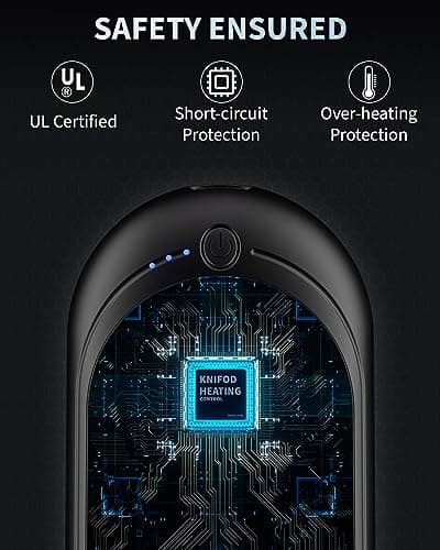 Hand Warmers Rechargeable, KNIFOD 2 Pack 6000mAh Portable Electric Handwarmers, Reusable USB Pocket Heater Great for Raynauds, Hunting, Golf, Camping, Christmas Outdoor, Women Mens Warm Gifts