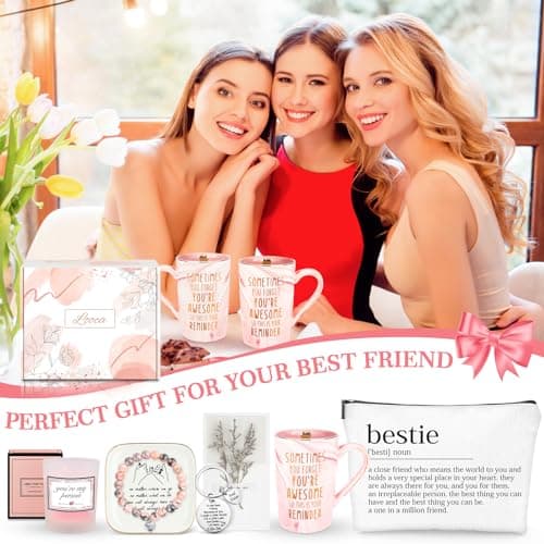 Best Friend Birthday Gifts for Women Friendship Gifts for Women Friends Unique Bestfriend Birthday Gift for Woman Bestfriend gift Ideas for Bestie BFF Soul Sister - Mug, Keychain, Candle, Bracelet
