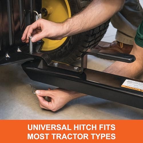 Agri-Fab 45-0631 Large Capacity 32 CU FT Hard Top Mow- N-Vac, Tow Behind Lawn Vacuum, Leaf Vacuum, Gas Powered, Easy Foot Pedal Dumping