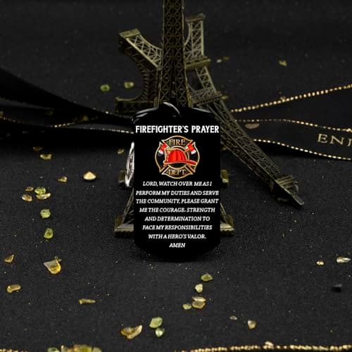 Firefighter Gifts for Men Him Firefighter Keychain Fire Fighter Gifts Adults Son Husband Cool Firefighte Gift Firefighter Accessories for Graduation Firefighters Prayer