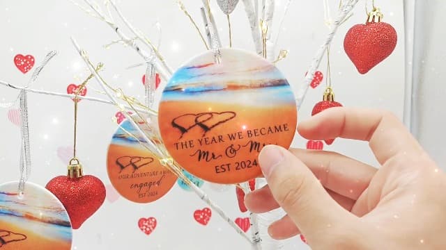 Wedding Gifts Engagement Gifts for Couples 2025 First Christmas Engaged Ornament 2025 Just Engaged Bachelorette Gift Happy Engagement Gift for Newly Engageds Couples Bride to be Her Women Fiance(1)