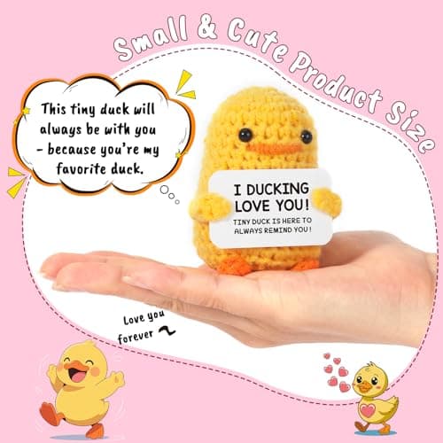 MBL Anniversary for Men Women Her - Funny Small Cute Crochet Duck Gifts for Women Men Wife Husband Girlfriend Boyfriend Fiance Couple Lover Him Birthday Wedding Christmas Stocking Stuffers Present