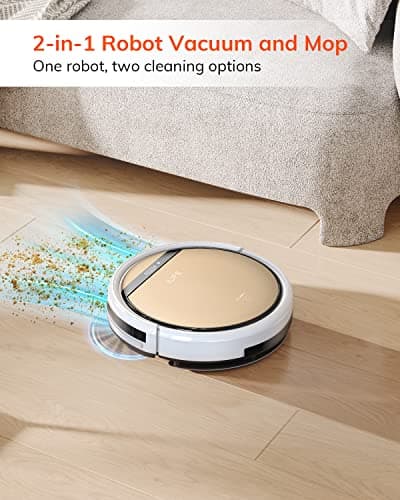 ILIFE V5s Plus Robot Vacuum and Mop Combo with Wi-Fi/App/Alexa, Automatic Self-Charging Robotic Vacuum Cleaner, Slim and Quiet, Cleans Hard Floors Carpets and Pet Hair (V5s Pro Upgrade Version)