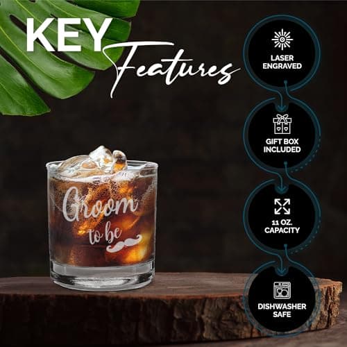 shop4ever Groom To Be Engraved Whiskey Glass 11 oz. Wedding Engagement Gift