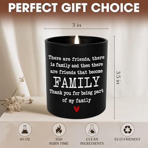 TEEZWONDER Friend Gifts for Women - Long Lasting Vanilla Lavender Candle 10 oz - Friendship Birthday Gifts for Women Men BFF Bestie Coworkers Friends Female, Scented Candles for Women Men